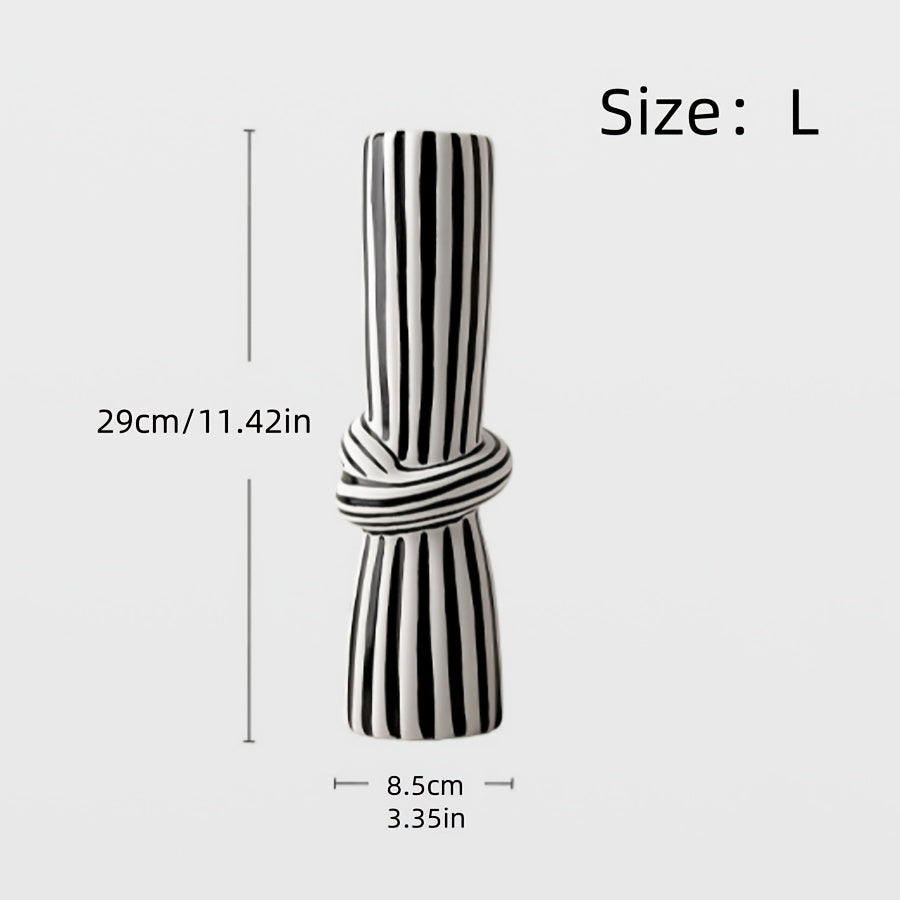 Stylish Striped Knot Ceramic Vase