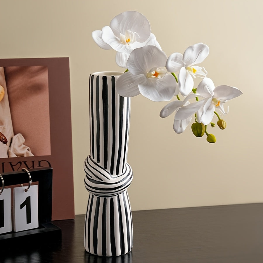 Stylish Striped Knot Ceramic Vase