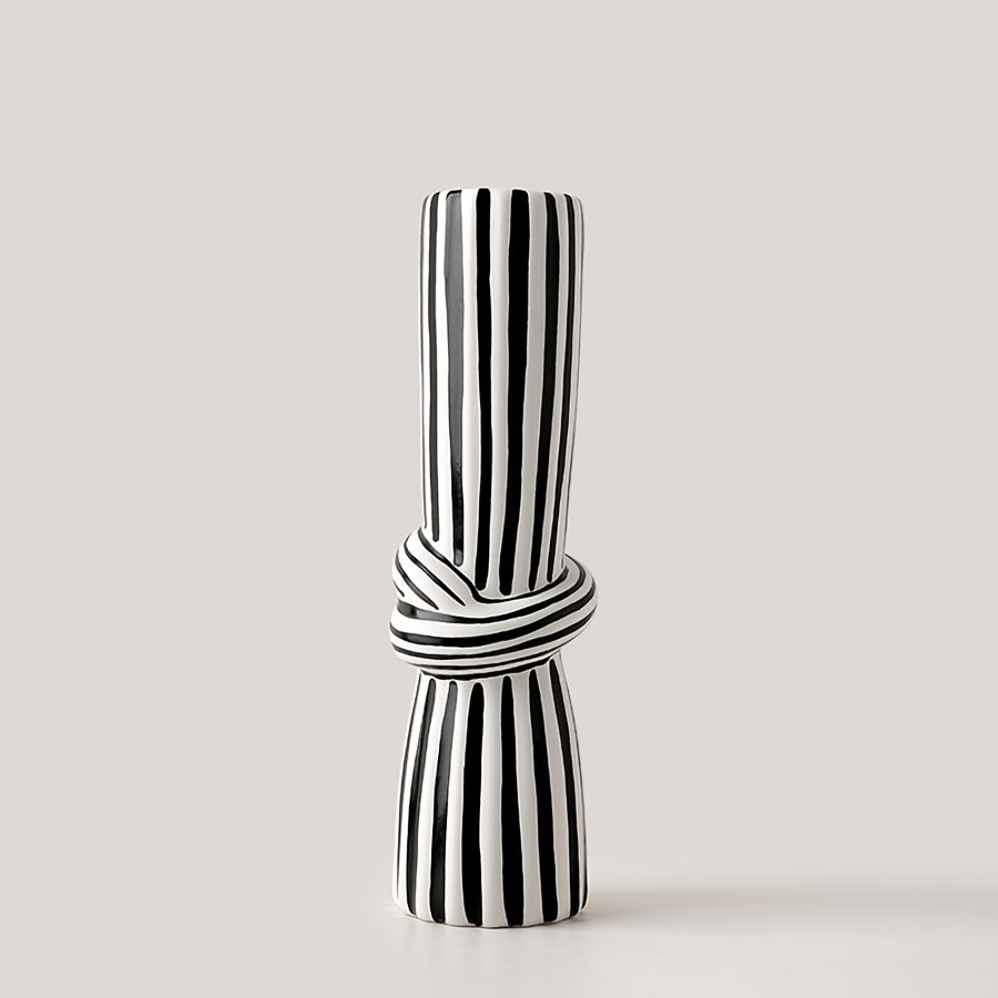 Stylish Striped Knot Ceramic Vase