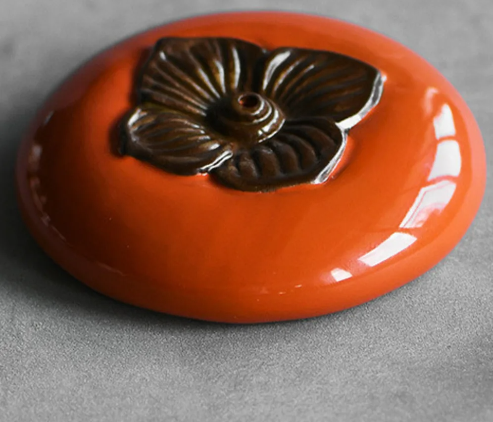 Handmade Porcelain Persimmon Incense Burner