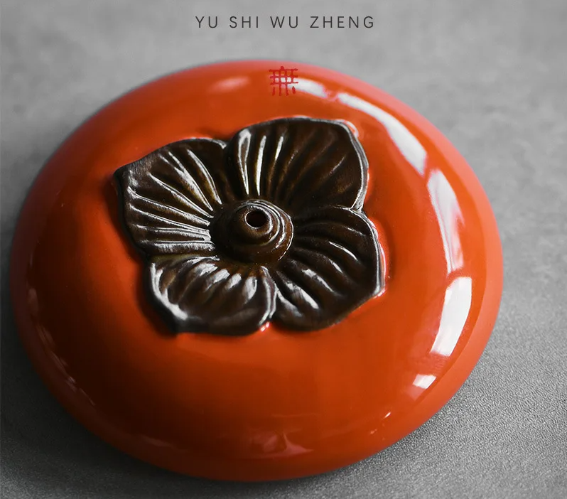 Handmade Porcelain Persimmon Incense Burner