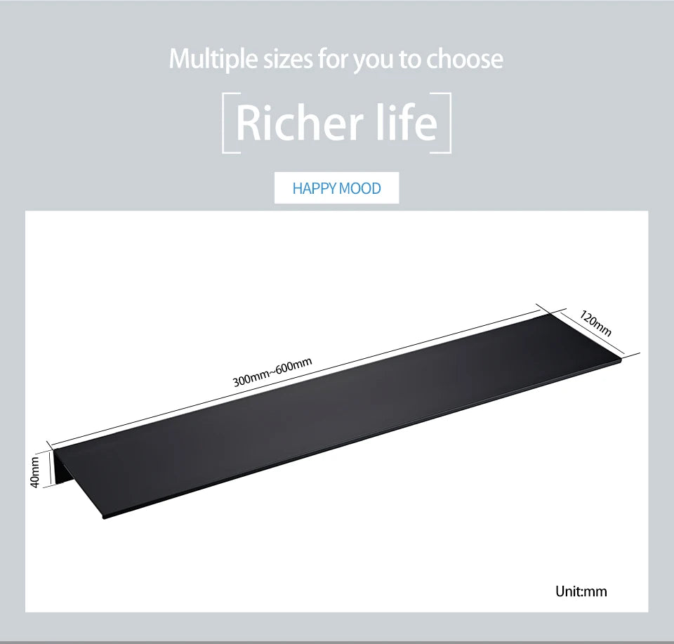 Black White Aluminum Wall-Mounted Shelf