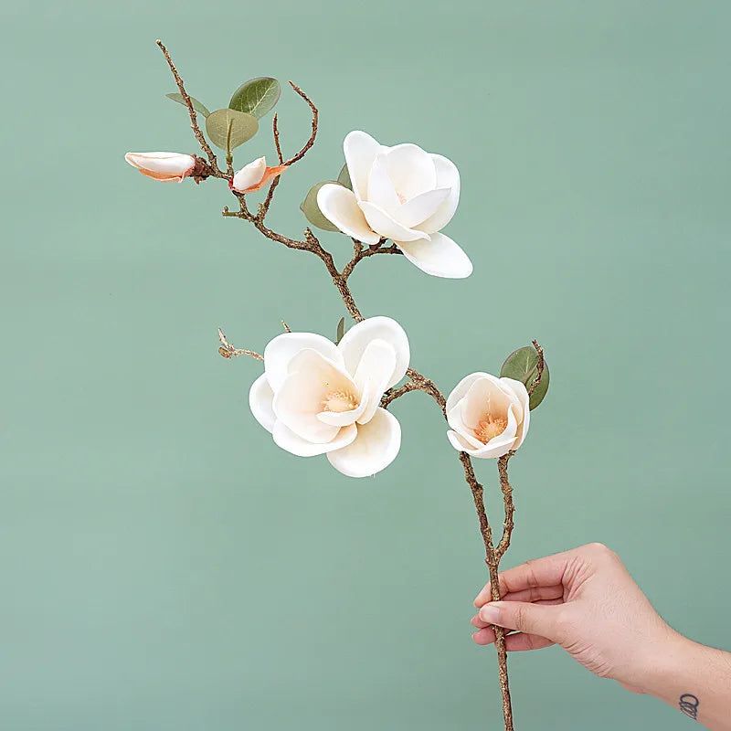 Enhance your home or event with our Luxury Magnolia Silk Flower Branch, perfect for weddings, anniversaries, and elegant decor arrangements.