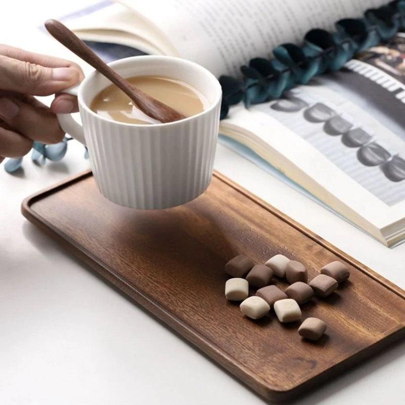 Natural Wooden Rectangular Serving Tray