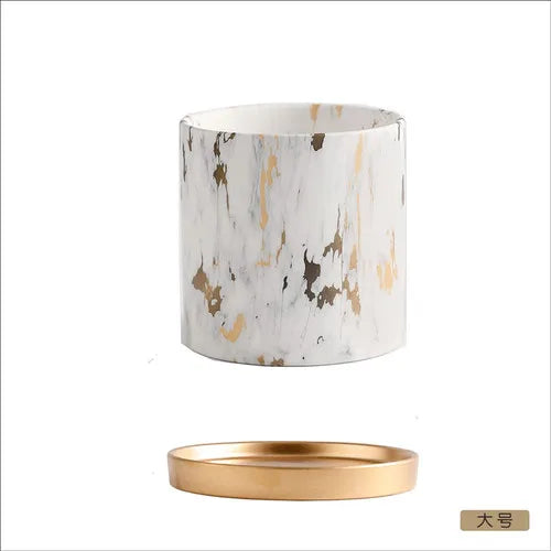 European Style Marbled Ceramic Flowerpot