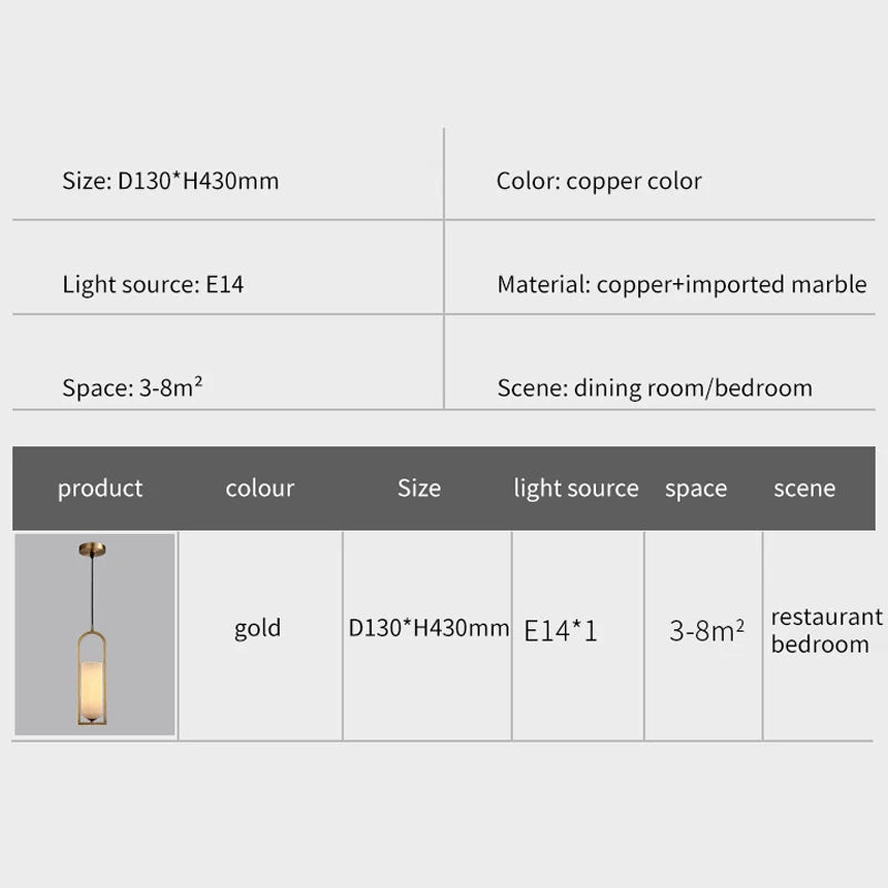 Marble LED Dining Pendant Light