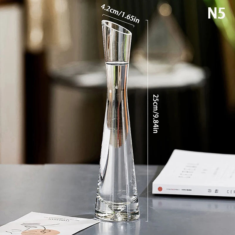 Transparent Glass Flower Vase