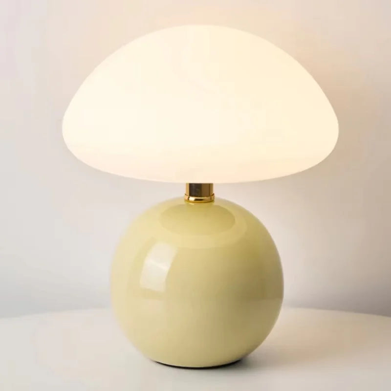 Mushroom Table Lamp Ceramic LED Eye Protection Bedroom