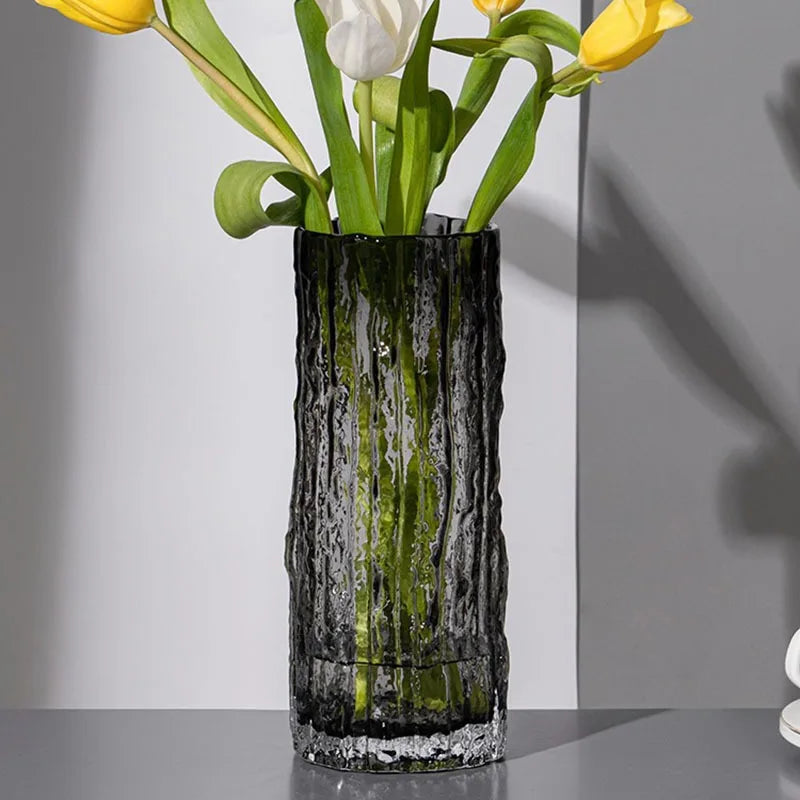 25cm Glass Glacier Vase Decor