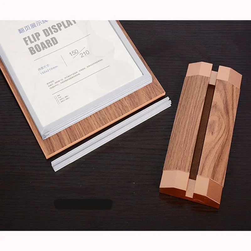 Wooden A4 Double-sided Menu Clipboard