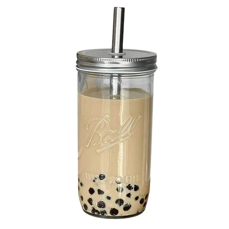 Transparent Boba Milk Tea Glass