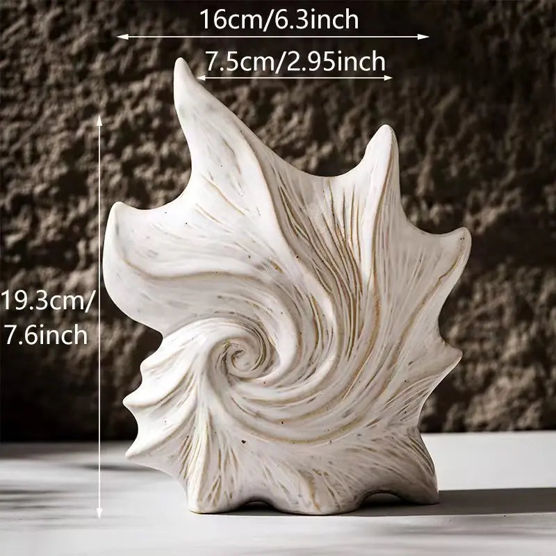 Ceramic Conch Vase Modern Decor