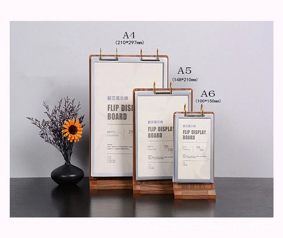 Wooden A4 Double-sided Menu Clipboard