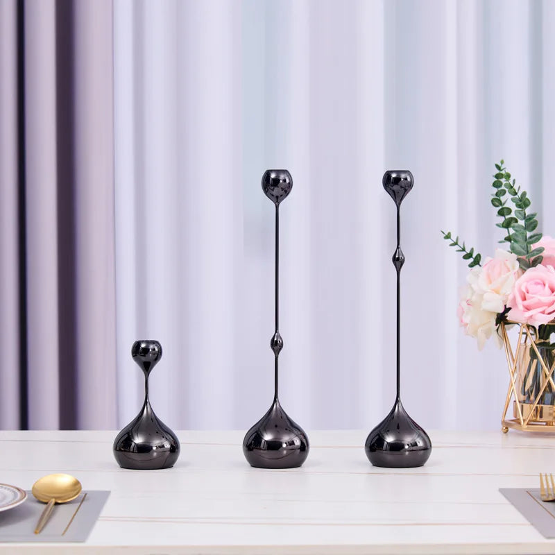 Silver Metal Candle Holder Decor