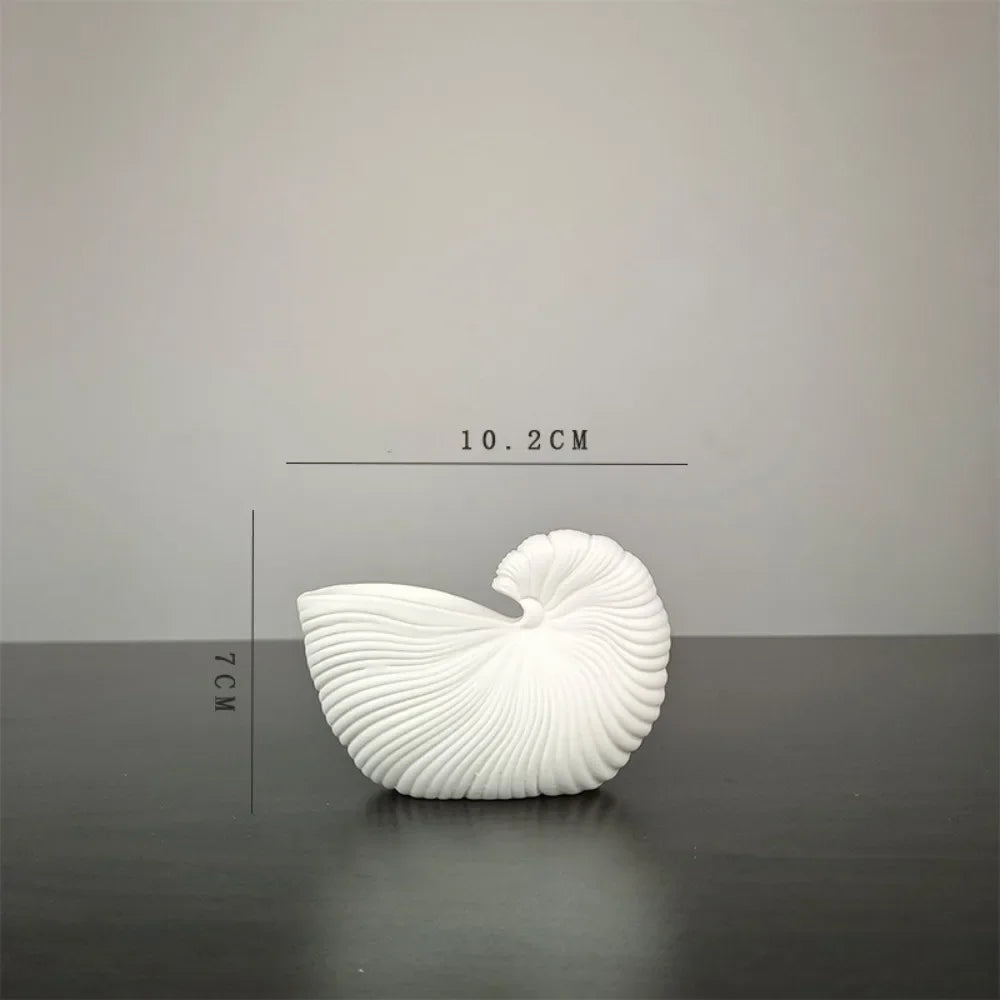 Ceramic Shell Conch Vase Decor