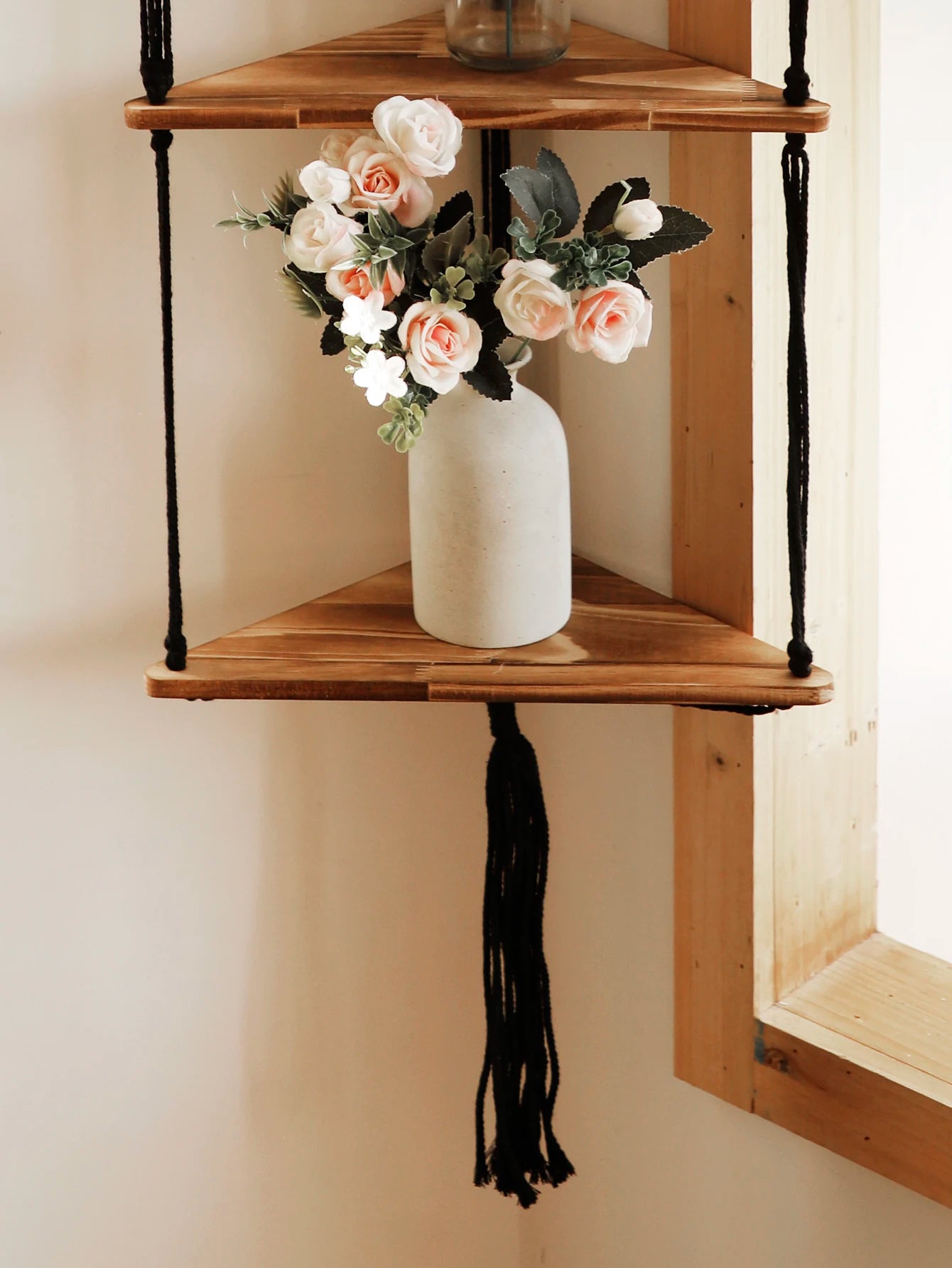 Wooden Corner Shelf - Wall Organizer