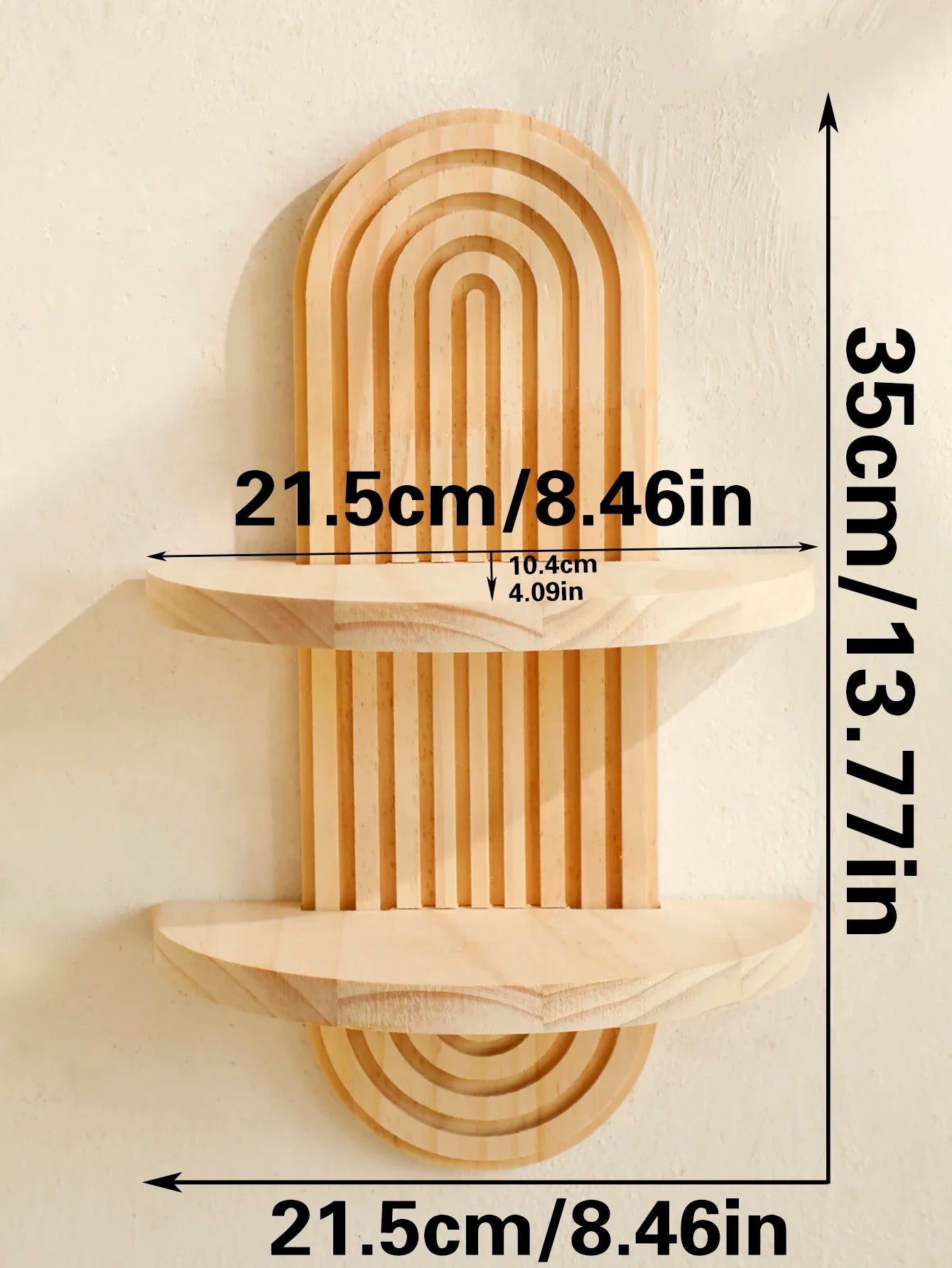 Wooden Boho Wall Mounted Shelf