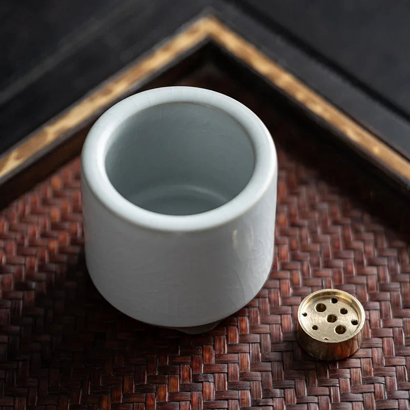 Handcrafted Ceramic Crackle Incense Holder