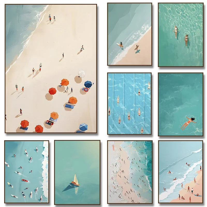 Transform your space with our Nordic Summer Girl Canvas Print, perfect for beach lovers and ideal for living room decor.