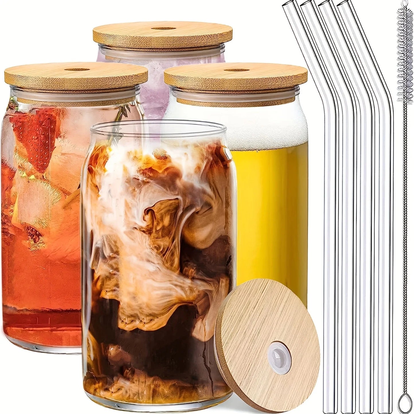 Can Shaped Glasses With Lids Straws