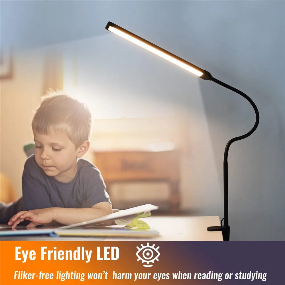 Led Desk Lamp With Clamp And Flexible Gooseneck Arm