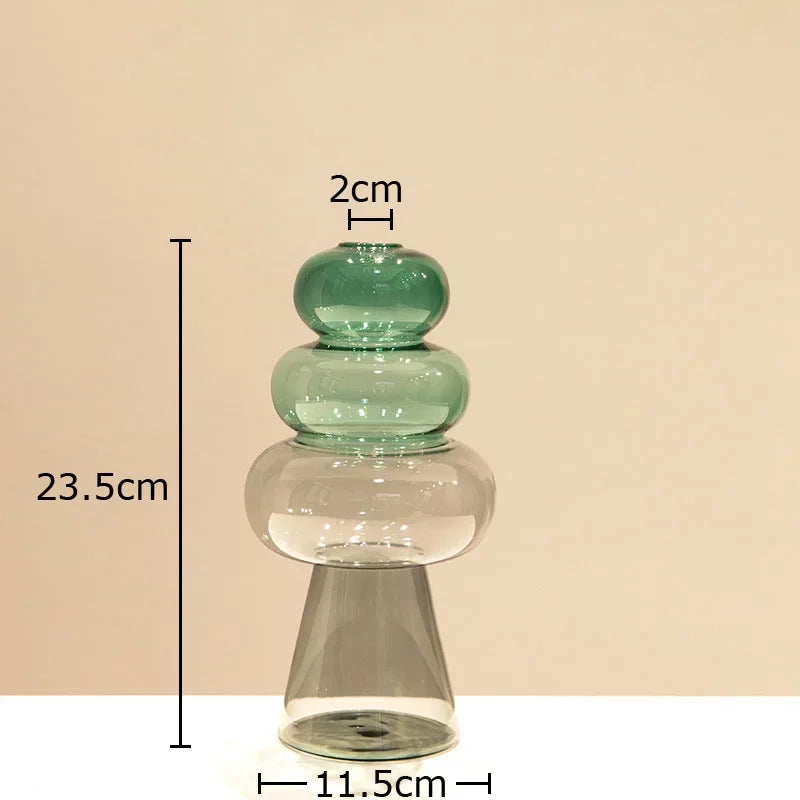 Multicolour Transparent Glass Vase