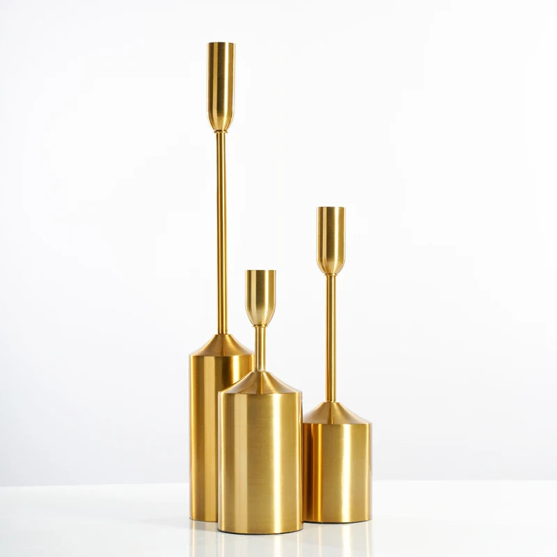 Gold Plated Metal Candle Holders