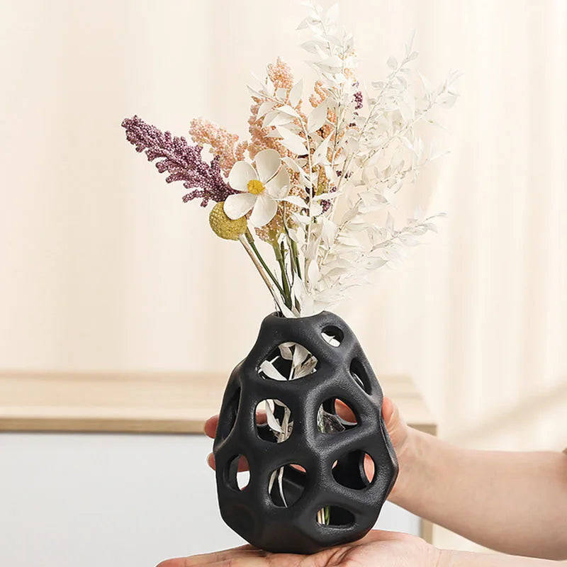 Hollow Out Ceramic Vase Set