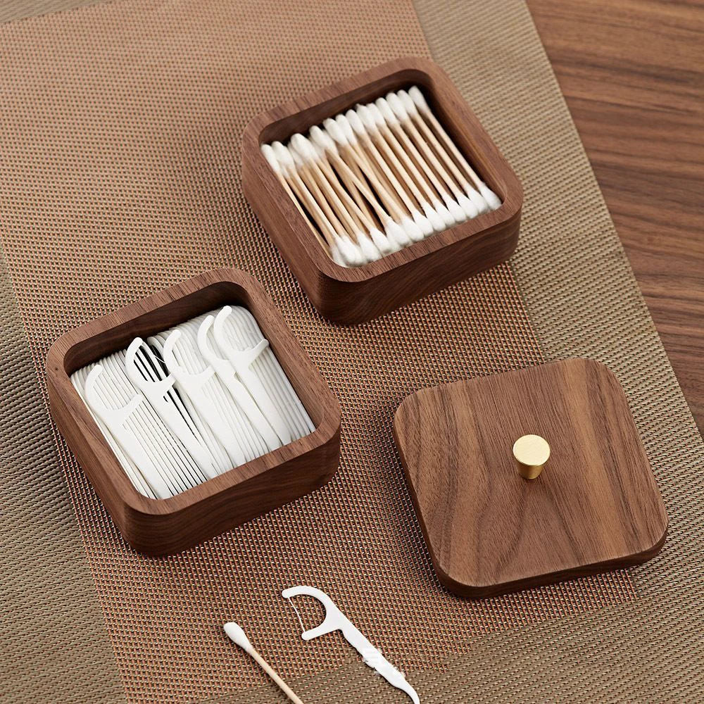 Wooden Bathroom Makeup Organizer Box