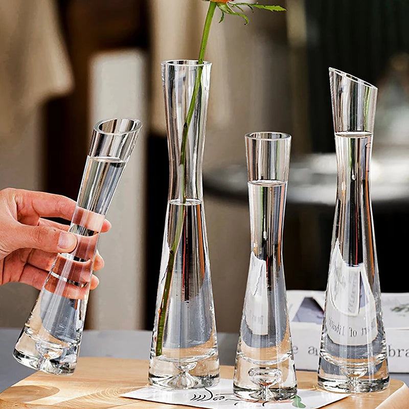 Transparent Glass Flower Vase