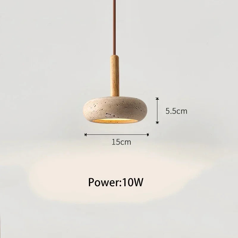 Small Travertine Bedside Pendant Light