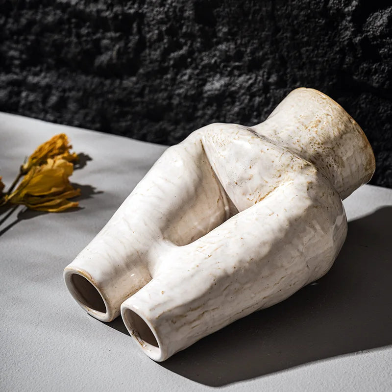 Double Mouth Ceramic Vase