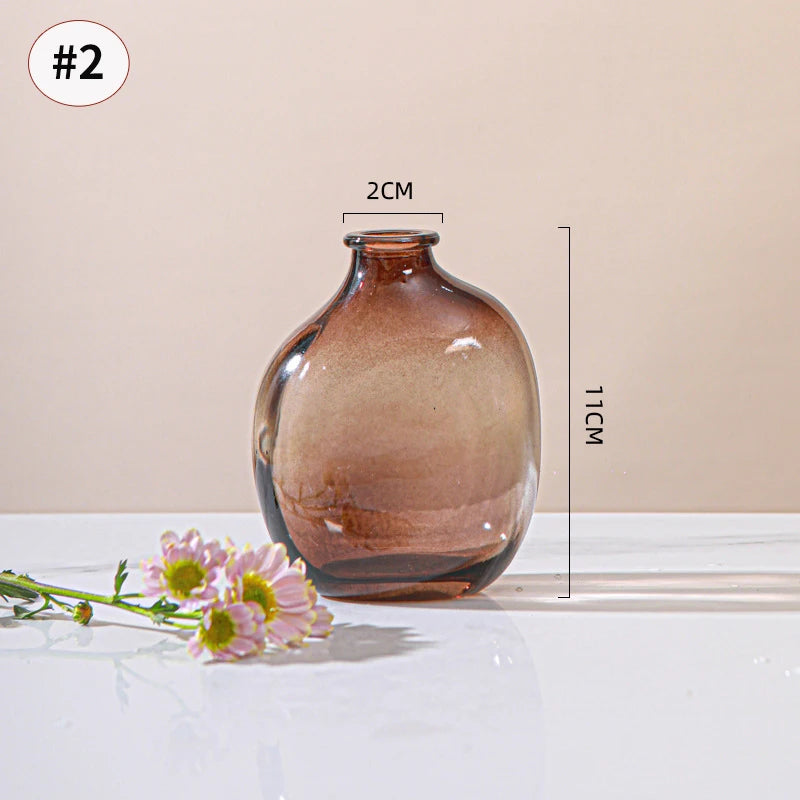 Brown Retro Glass Flower Vase