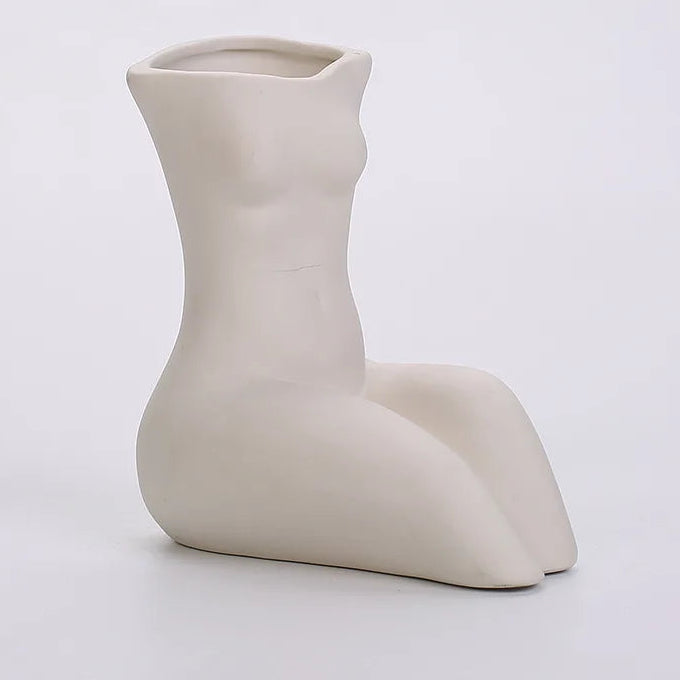 White Porcelain Ceramic Tabletop Vase