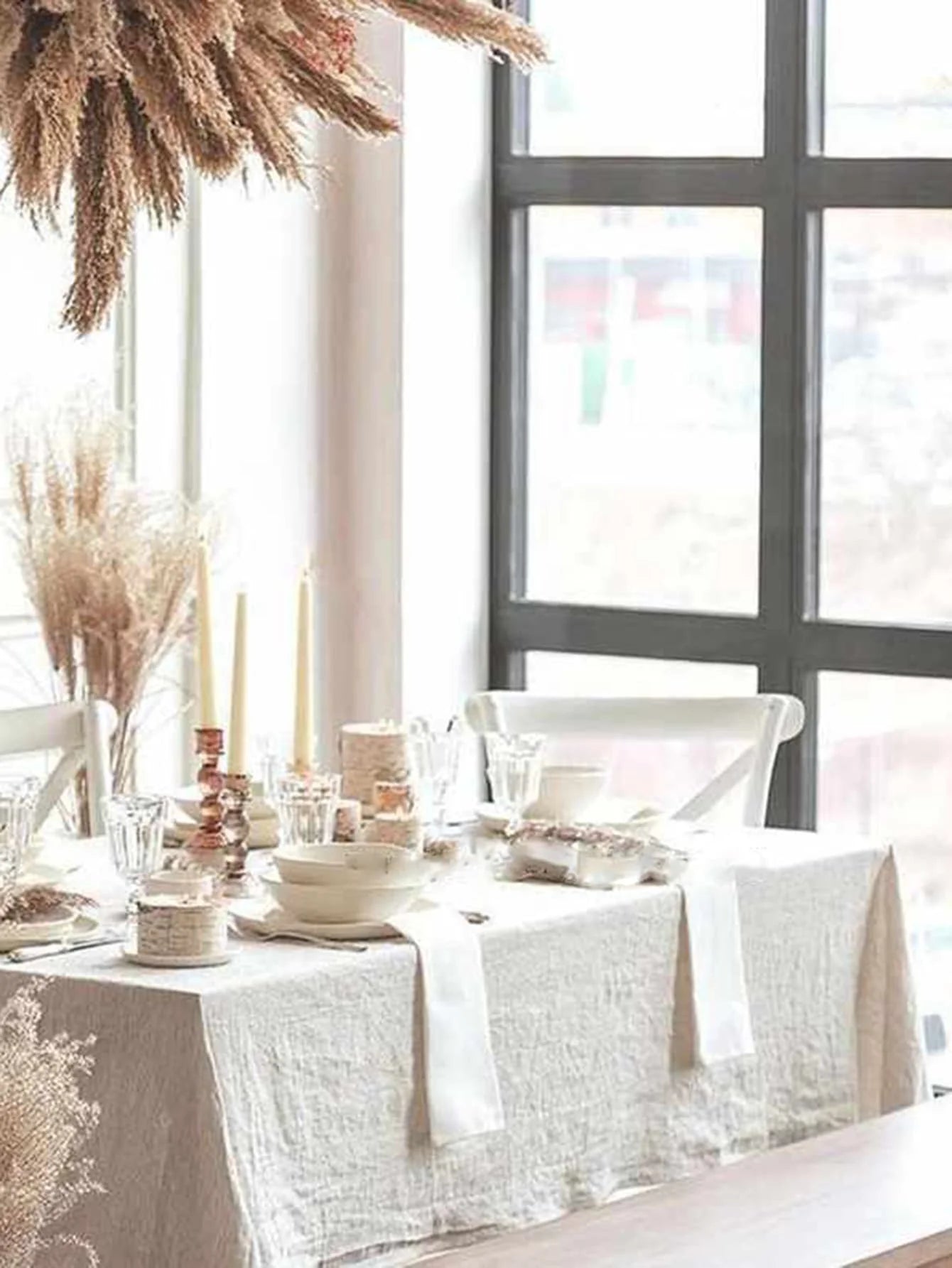 Elegant White Cotton Tablecloth
