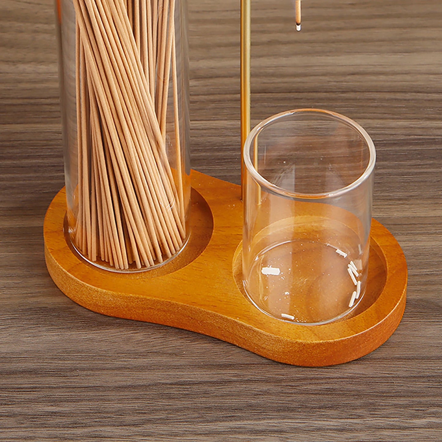 Glass Incense Holder With Metal Clip Storage Box