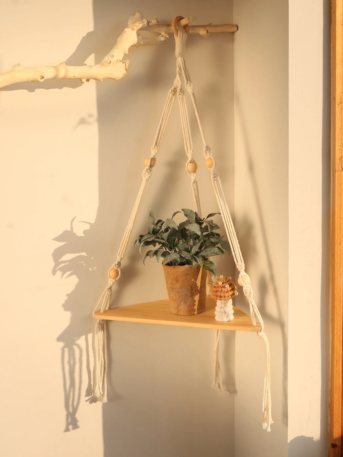 Wooden Corner Shelf - Wall Organizer