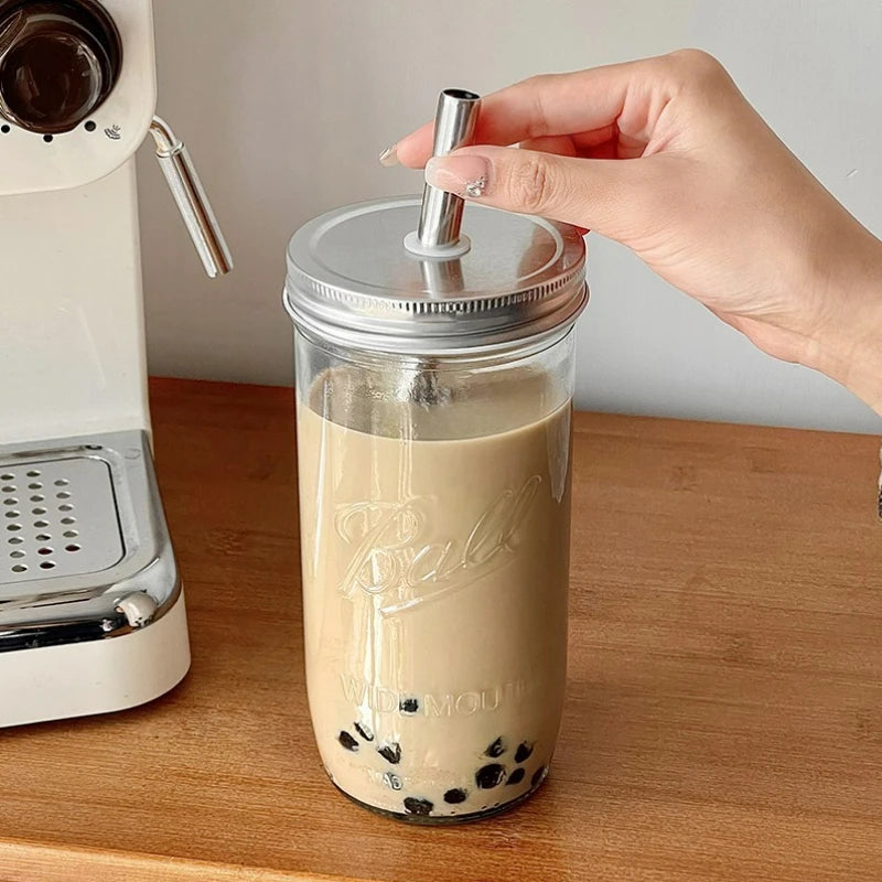 Transparent Boba Milk Tea Glass