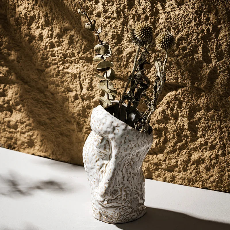 Creative Abstract White Face Vase