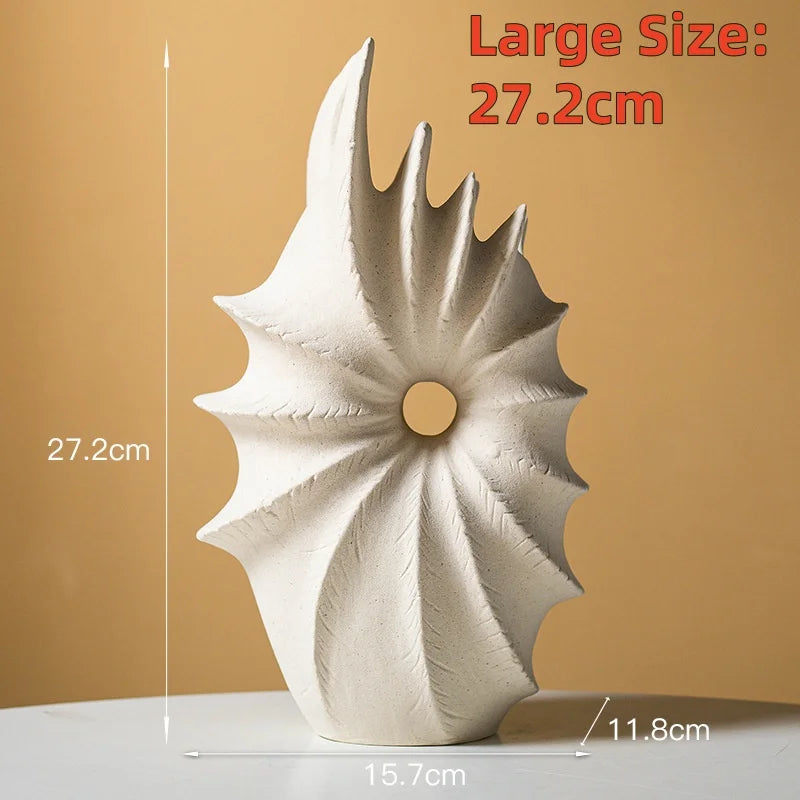 Ceramic Conch Vase for Decor