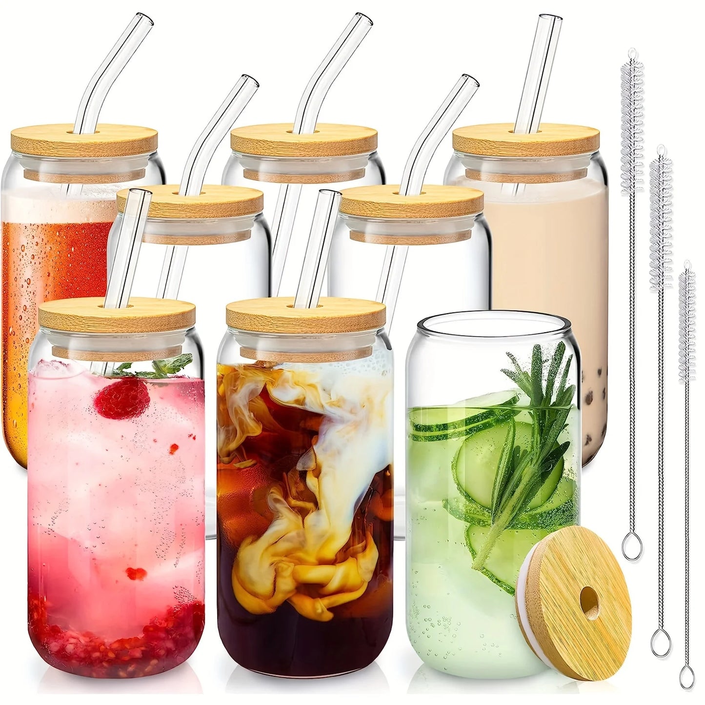 Can Shaped Glasses With Lids Straws
