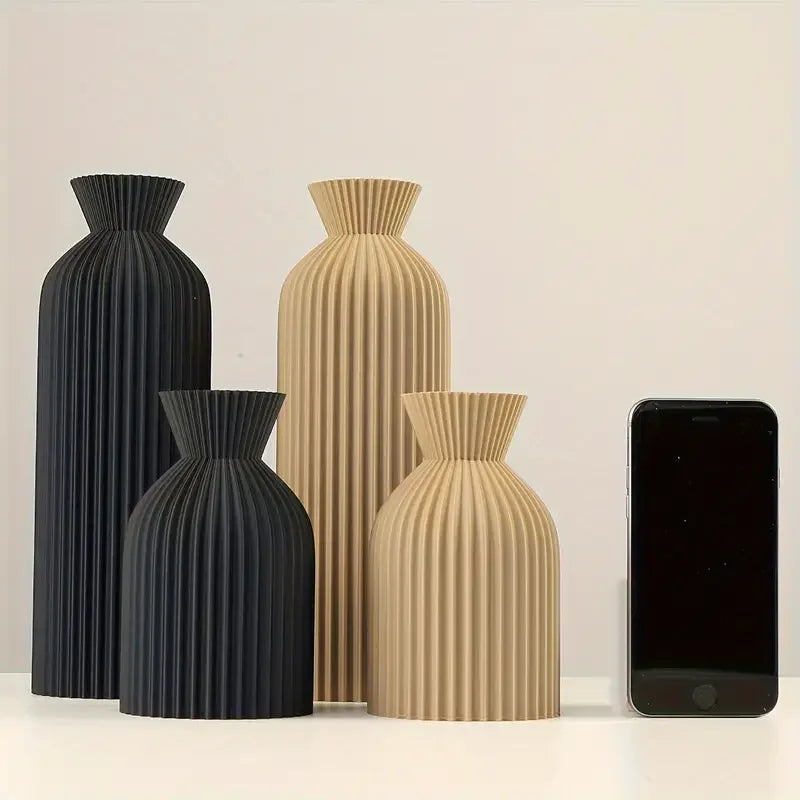 Elegant Black Plastic Vase Centerpiece