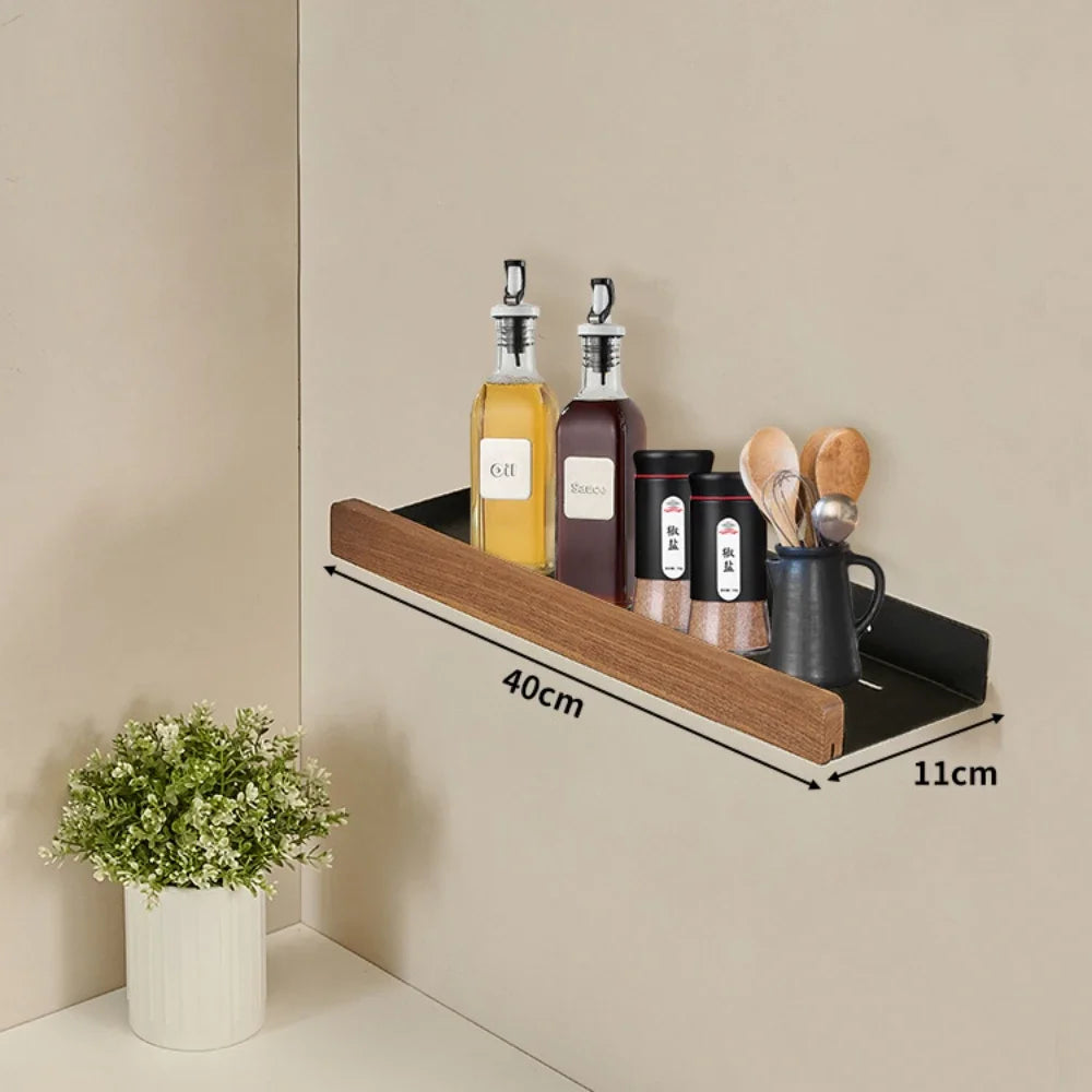Wooden Wall-Mounted Kitchen Rack
