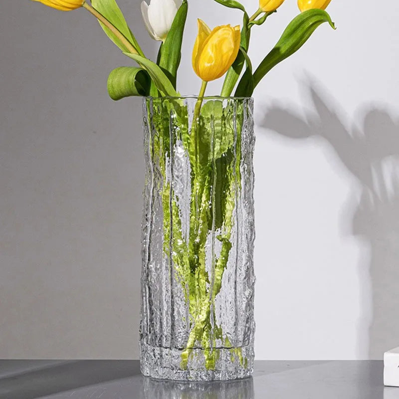 25cm Glass Glacier Vase Decor