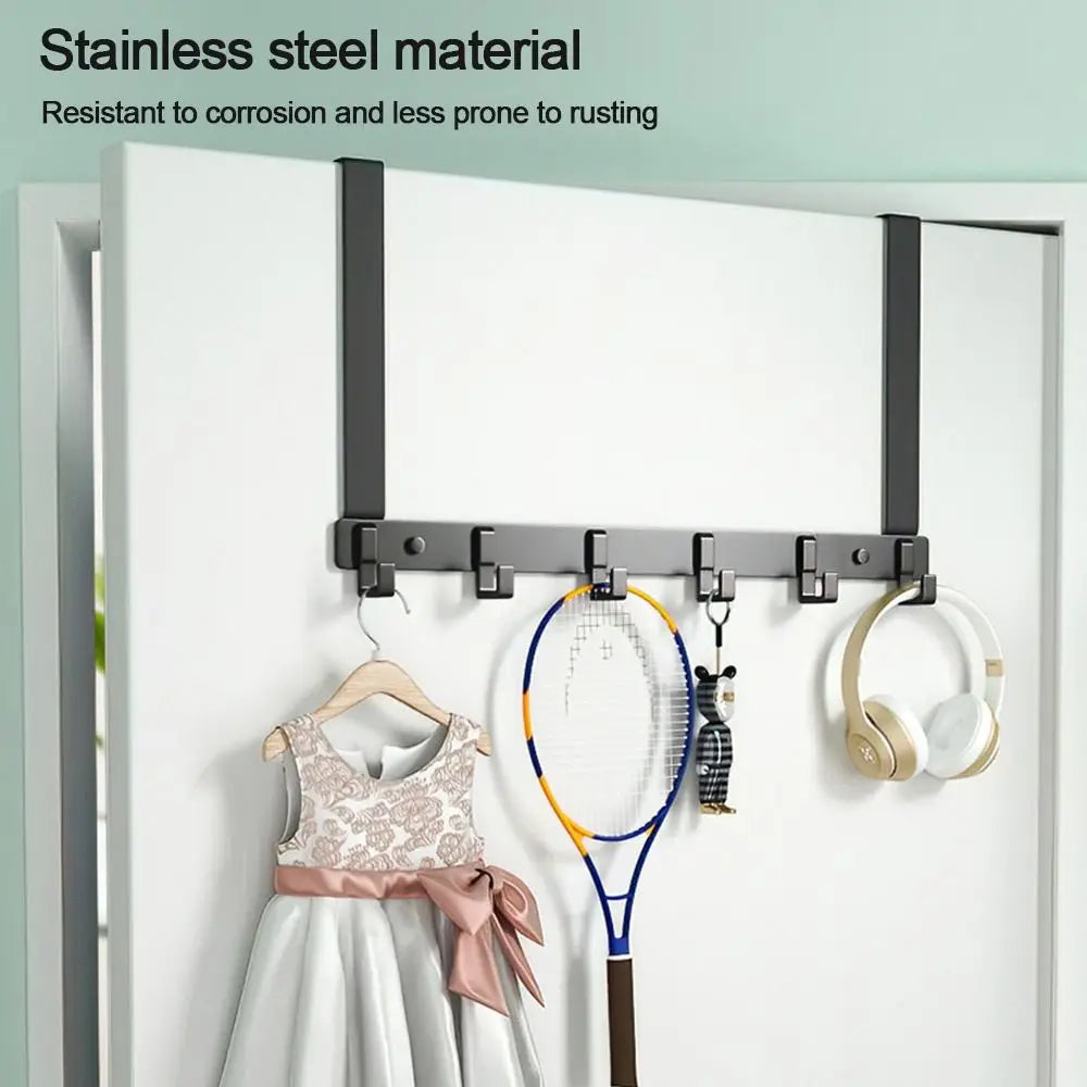Over-the-Door Hook Rack With 6 Hooks