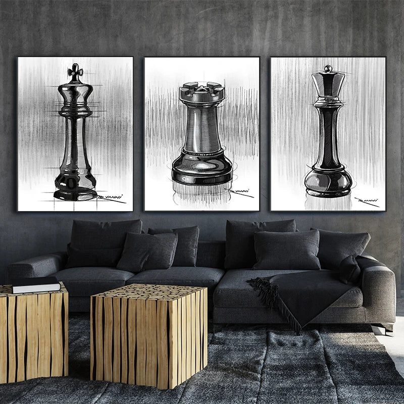Modern Chess Canvas Wall Art