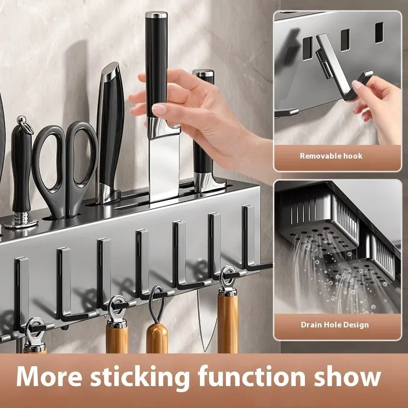 No Drill Wall Mounted Knife Holder