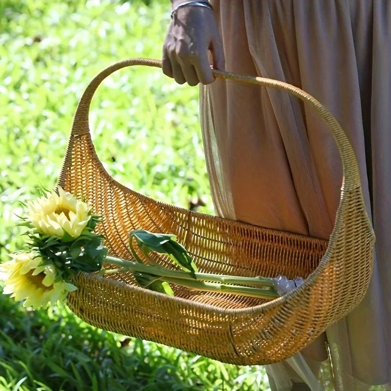 Handwoven Rattan Bread Basket