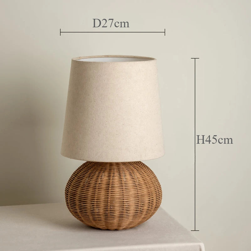 Japanese Rattan Desk Lamp