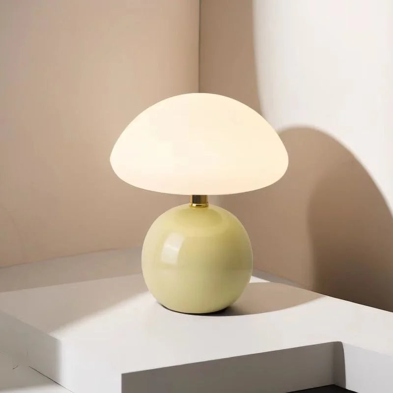 Mushroom Table Lamp Ceramic LED Eye Protection Bedroom